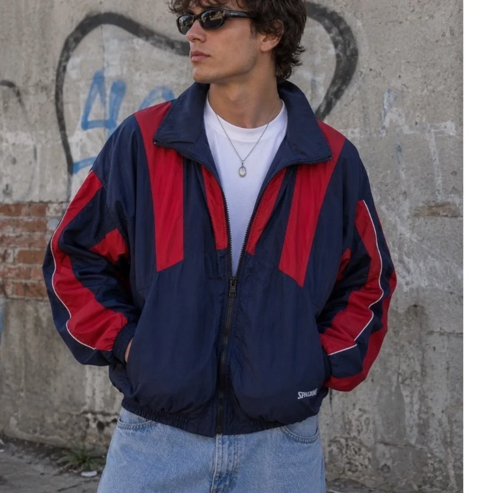 Vintage Grandpacore‎ 70's GranSpaulding Blue Jacket Windbreaker Track SzM